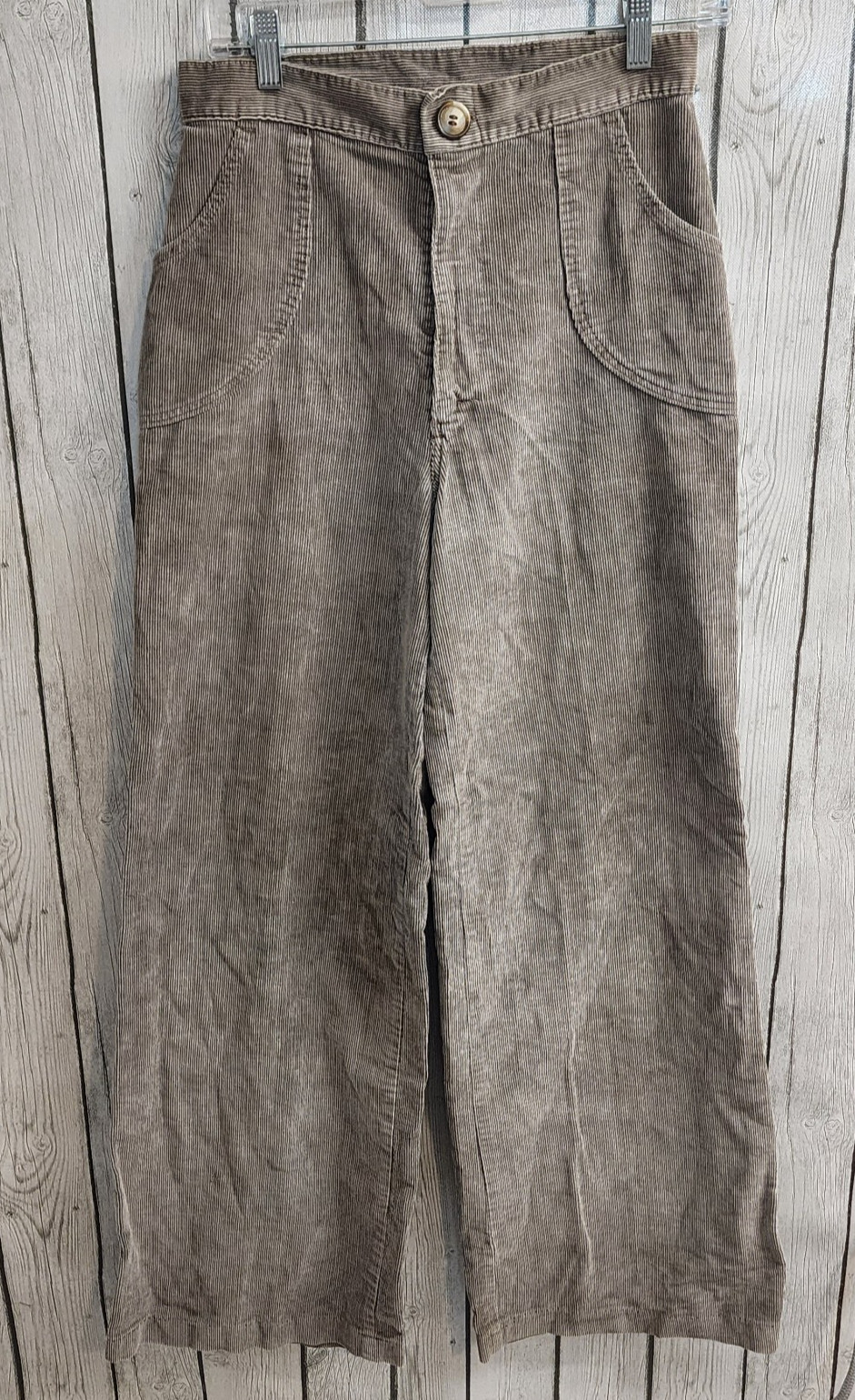 Vtg. h.i.s. for her Corduroy wide leg Pants Talon Zip High Rise Brown 29.5×31.5