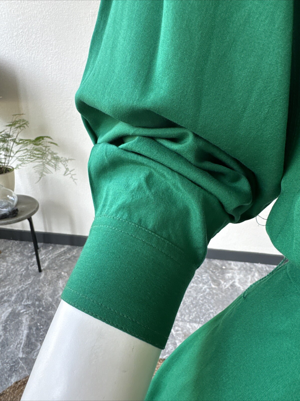 Vintage Silk And Wool Stunning Green Dress