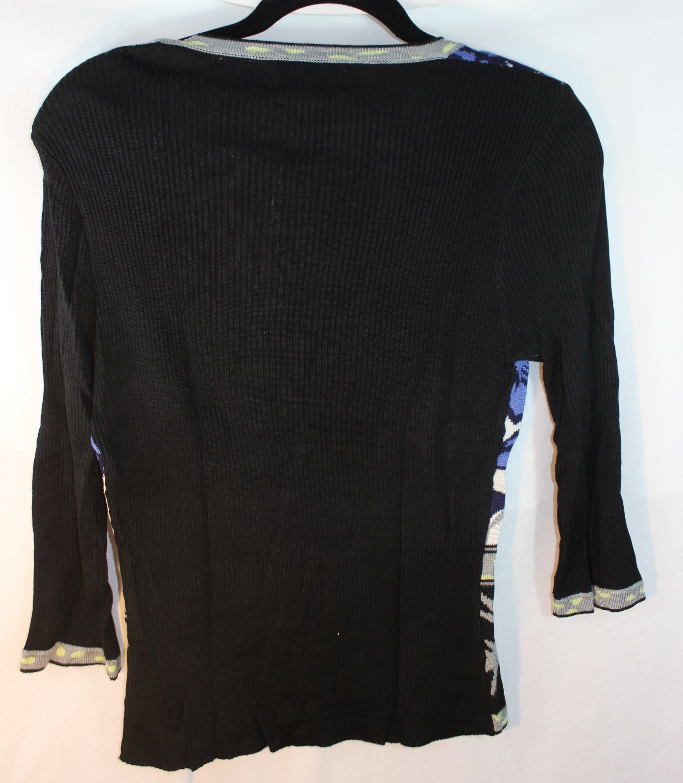Womens – Size M – VINTAGE – Gantos 1980’s Fited Scoop Neck Ribbed Sweater -BlK