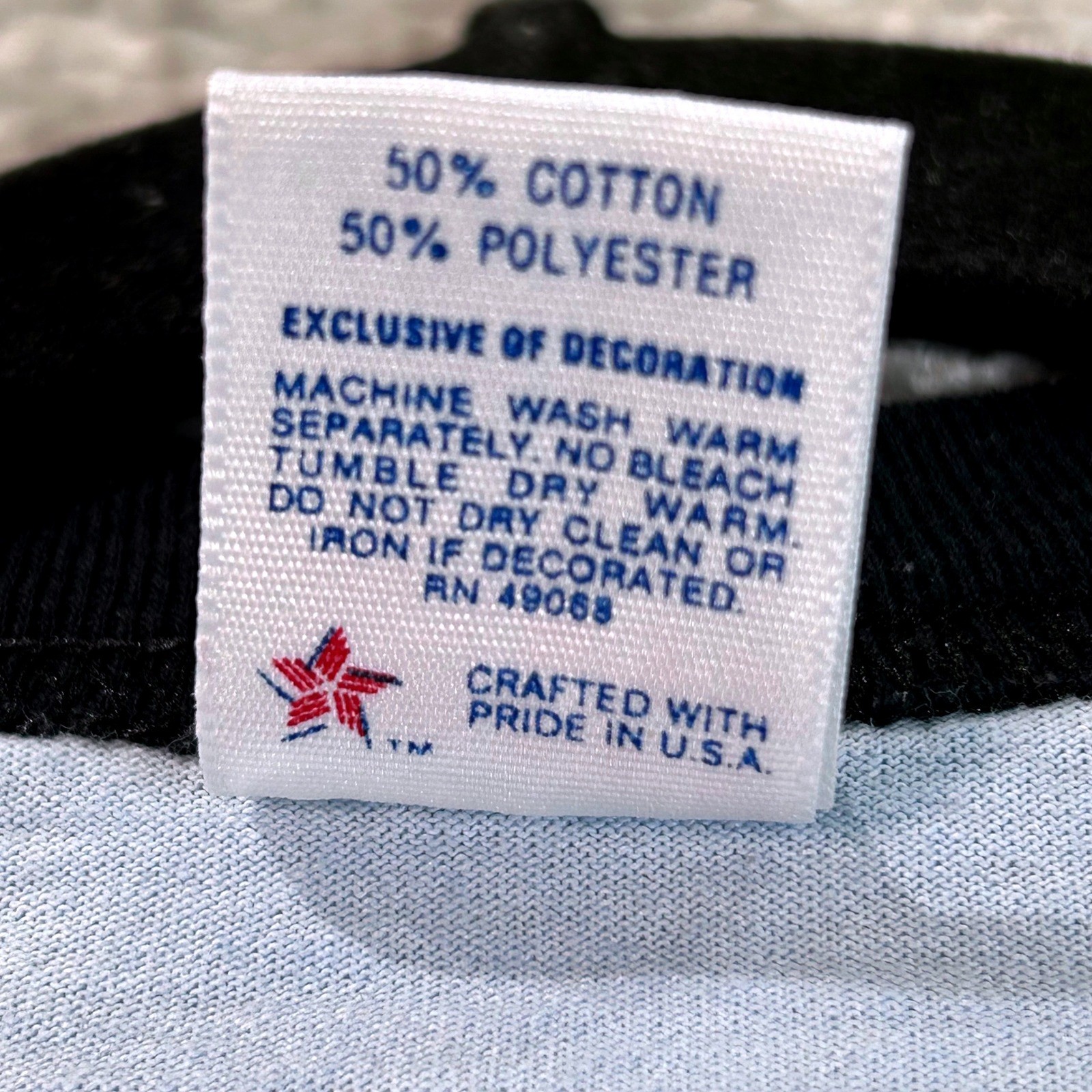 Vintage Soffe Shirts Ringer Tee Light Blue Surfing Graphic Made in USA Small