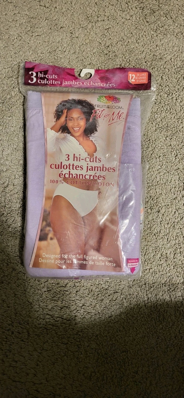 Vintage 2002 Womens Fruit Of The Loom High Cut Panties Size 12 Pack Of 3 New