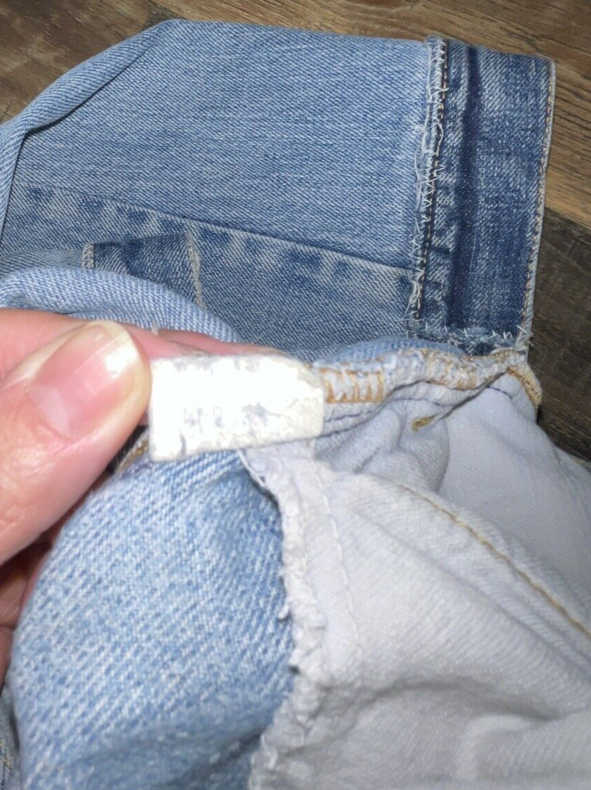 Levi’s Flare Blue Jeans Orange Tab Denim Patches Handcraft W28 L29.5