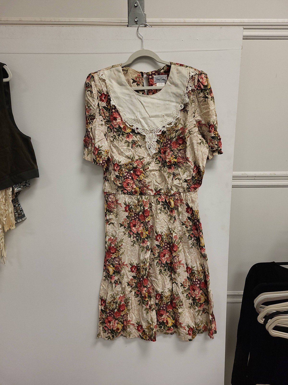 Lady Dorby Dress 20W Plus Floral Cottagecore Short Sleeve Womens Ruffle Trim
