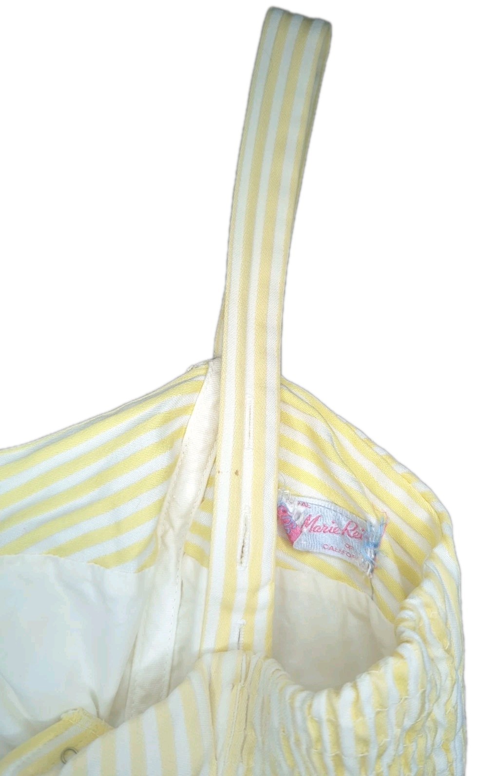 Vintage 1950s Playsuit Jumpsuit Yellow Striped By Rose Marie Reid Of California