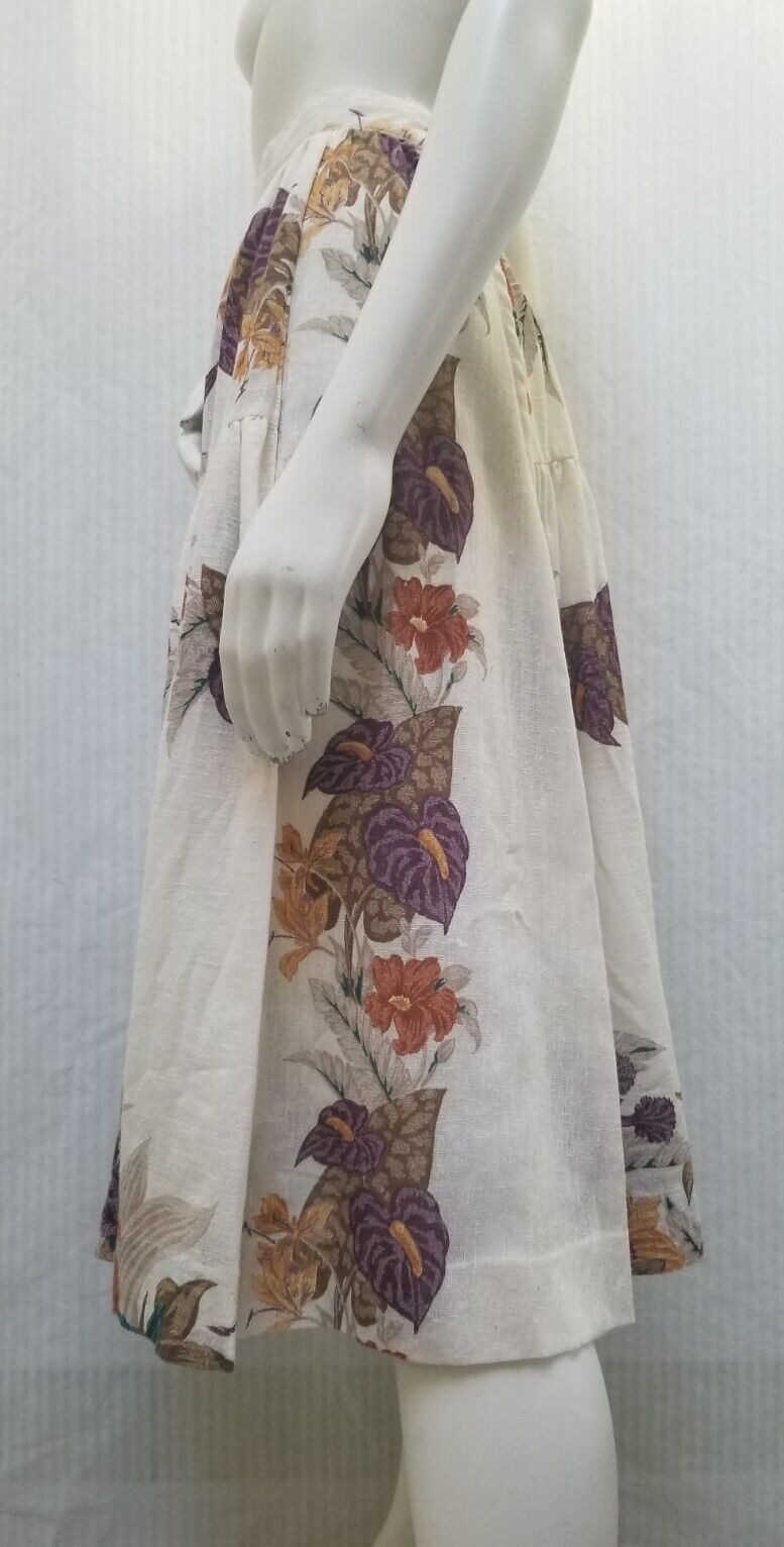 Vintage 1970’s Semi-Sheer Floral Print SKIRT – Waist 26 inches – EUC