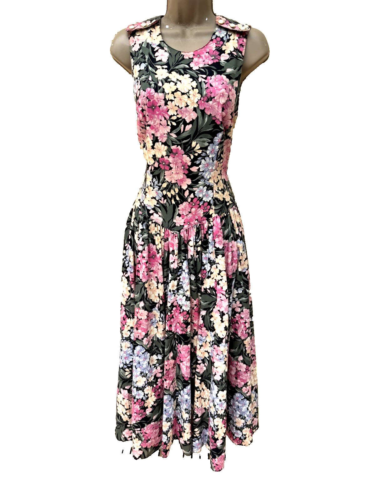 Vintage KAMISATO Hydraingia Open Back Cottagecore Dress