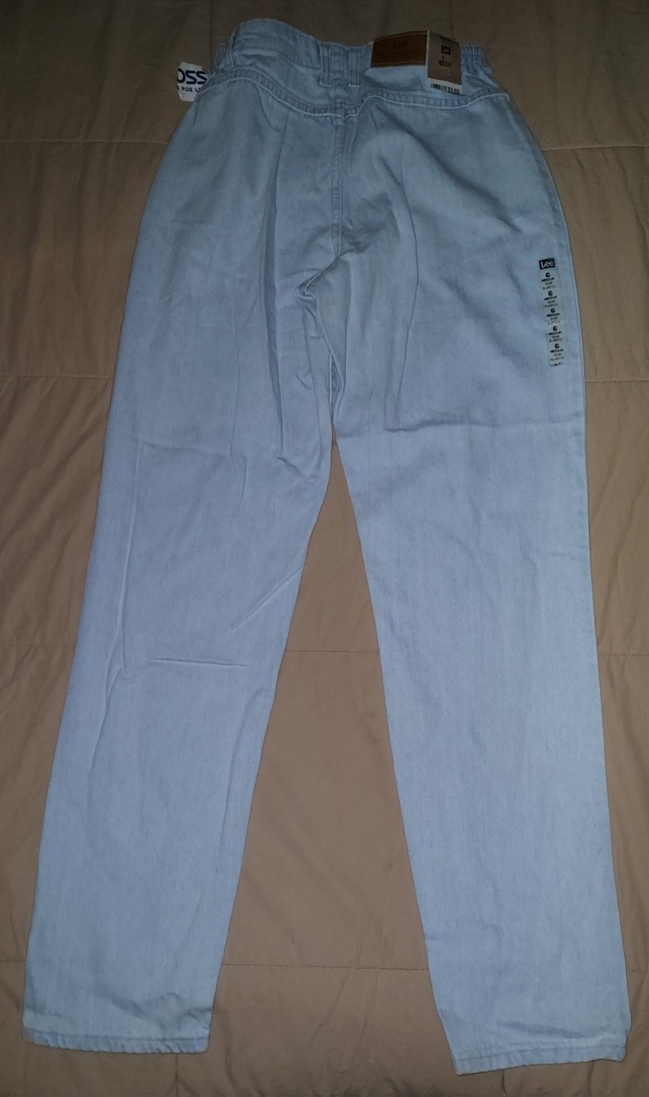 VTG LEE ELASTIC WAIST TAPERED DENIM JEANS WOMENS 6 25×31.5 MOM 80s 90s SKYLITE