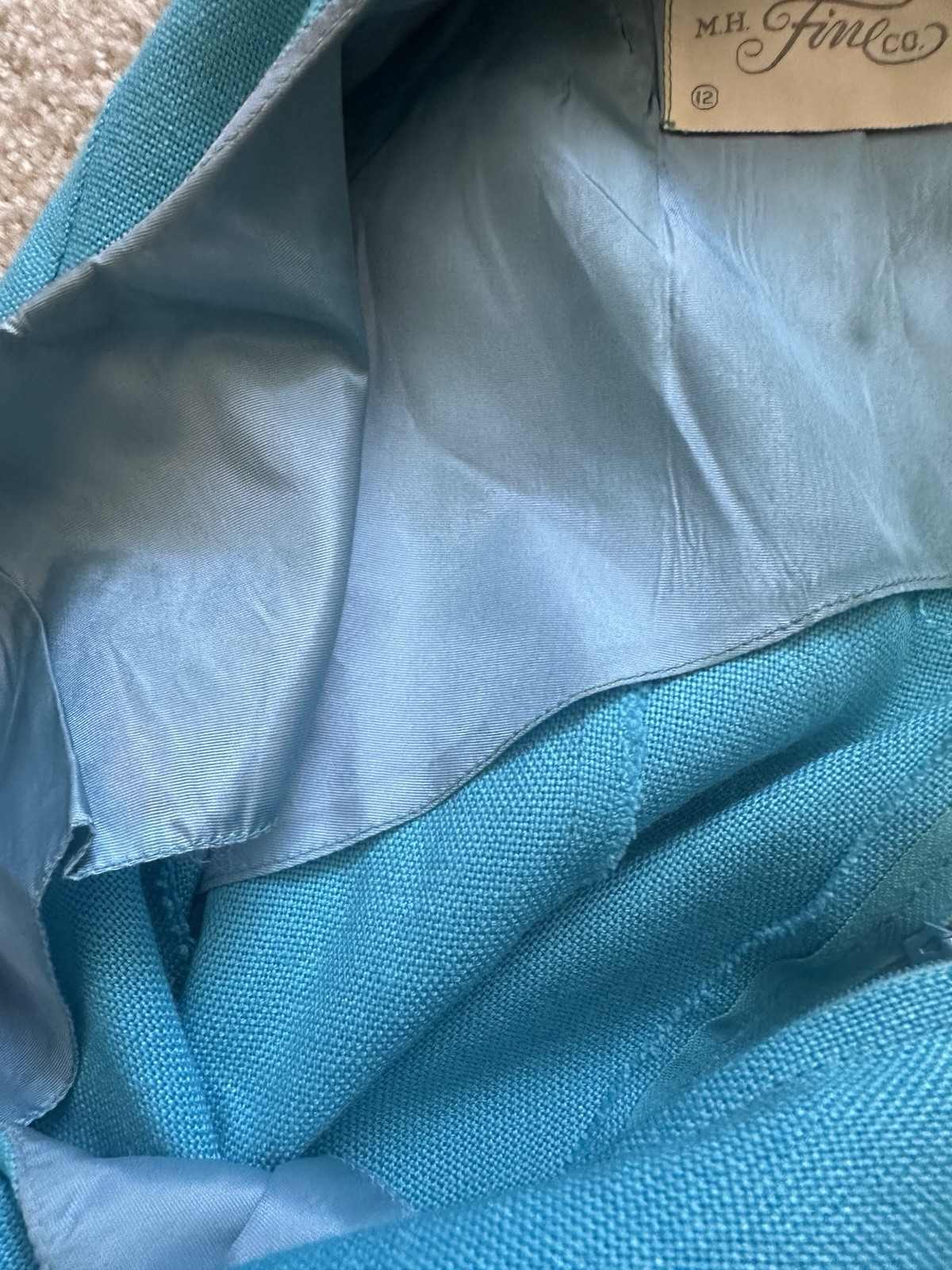 Vintage 60s Women’s Teal Sleeveless High Neck Midi Shift Dress Size 12 (S/M)