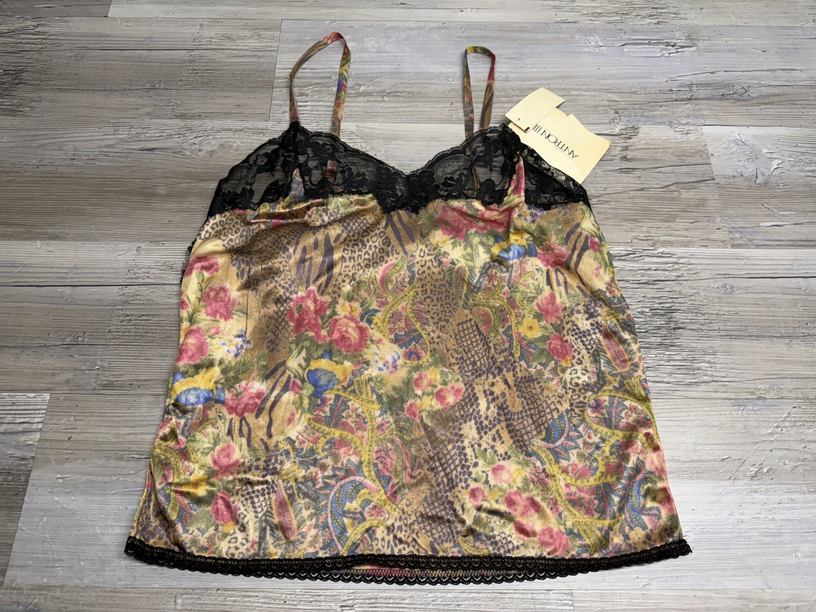 Vintage 90s Camisole Sz 34 Paisley Lace Trim Show Off by Bestform Sexy Boho Cami
