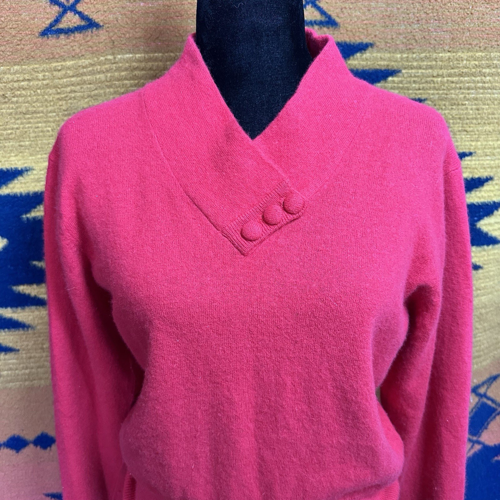 Vintage Christie & Jill Lambswool Angora Rabbit Hair Red Sweater. Medium.