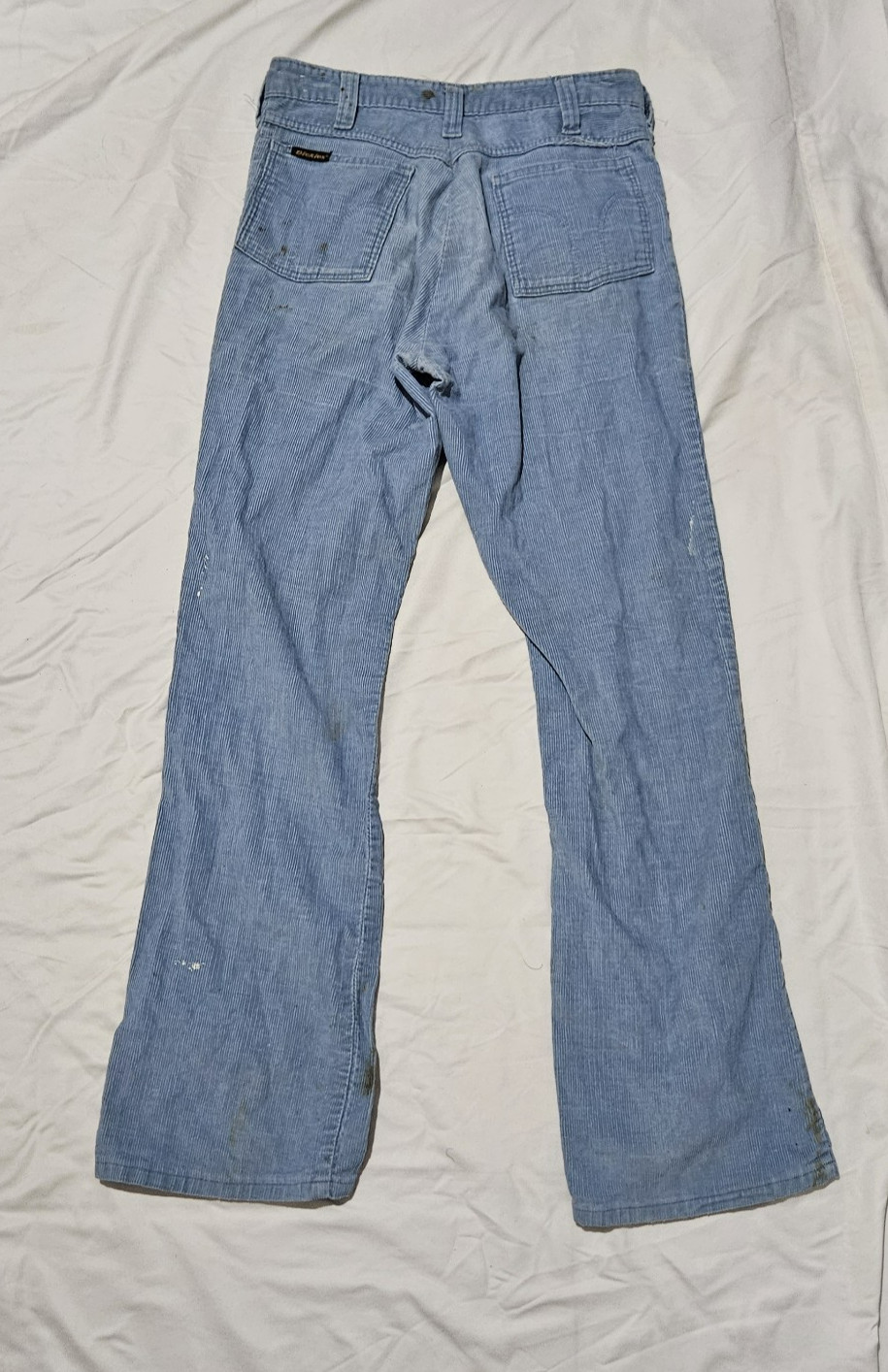 Vintage 1970s Dickies Curduroy Blue Work Pants Size Waist 26 By 29 Inches