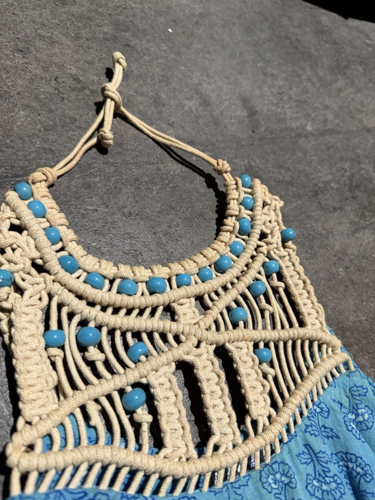 Vintage 1960s Made In India Halter Pencil Dress Beaded Macabre Boho XS