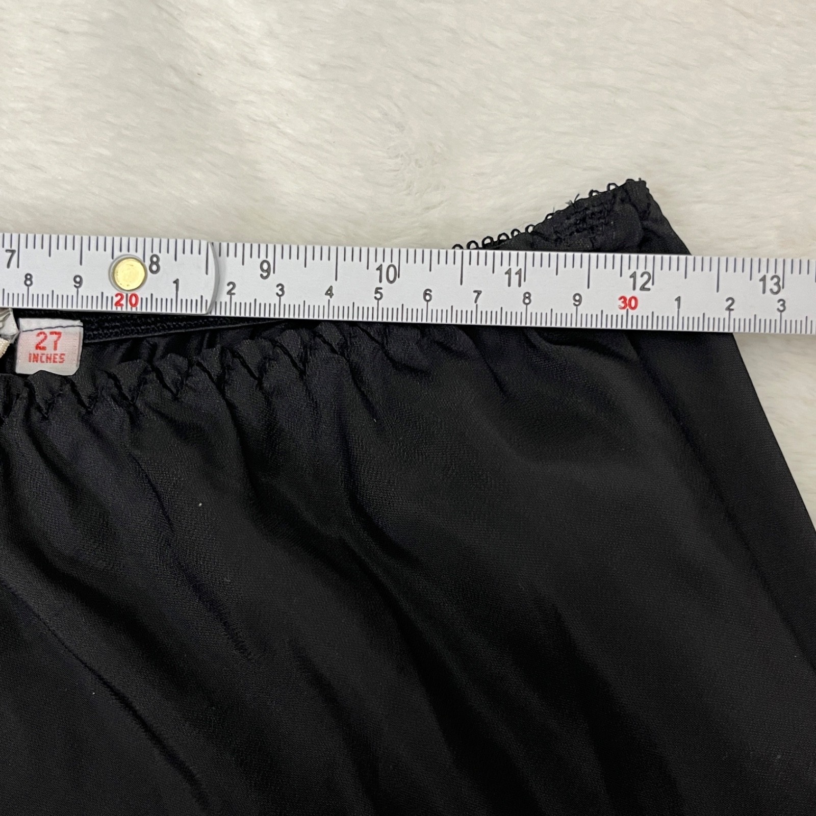 Lady Lynne Vintage Side Slit Retro Glam Pinup Satin Half Slip Skirt Med Black