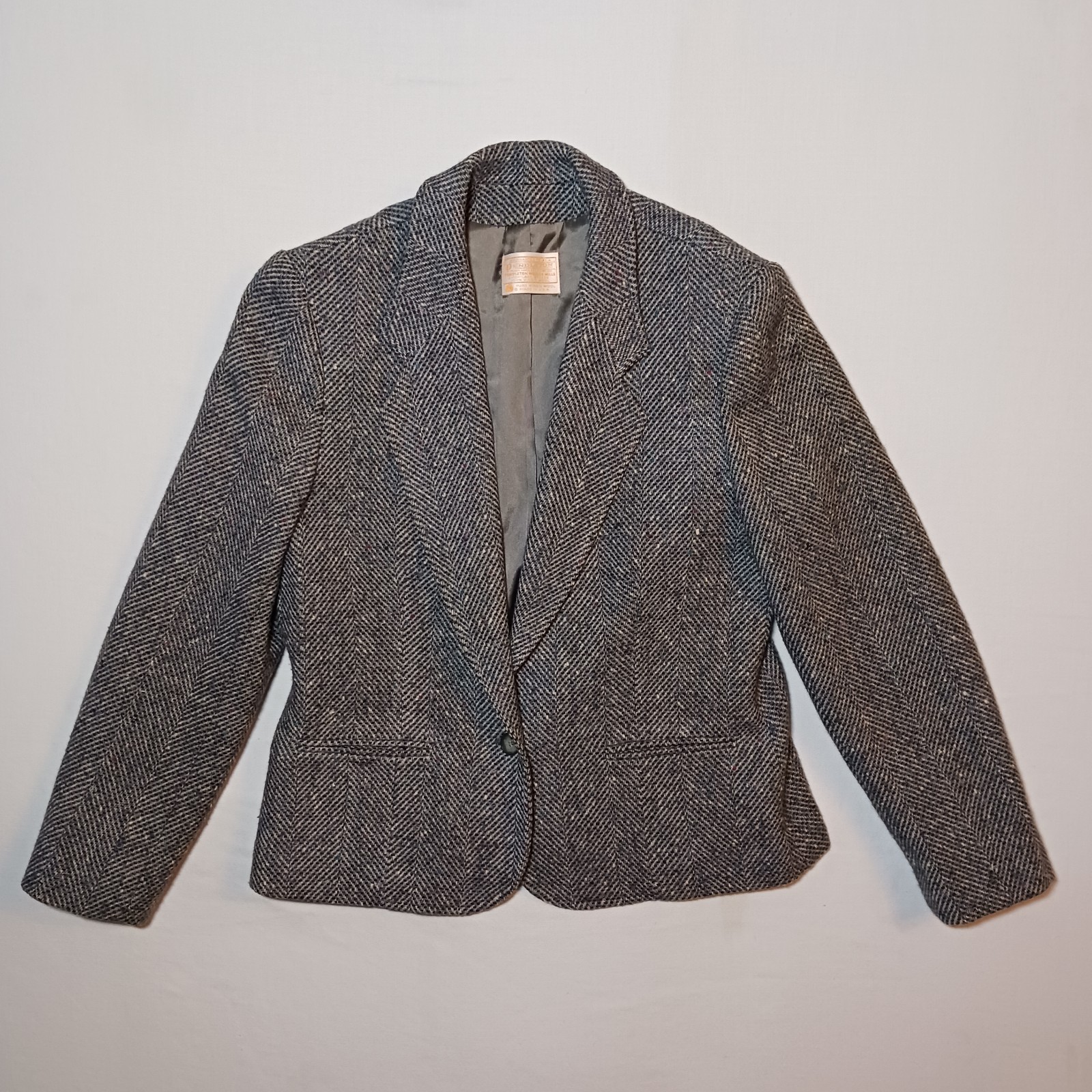 Vintage 1950s Pendleton Womens Virgin Wool Sport Coat Size 14 Gray Tweed USA