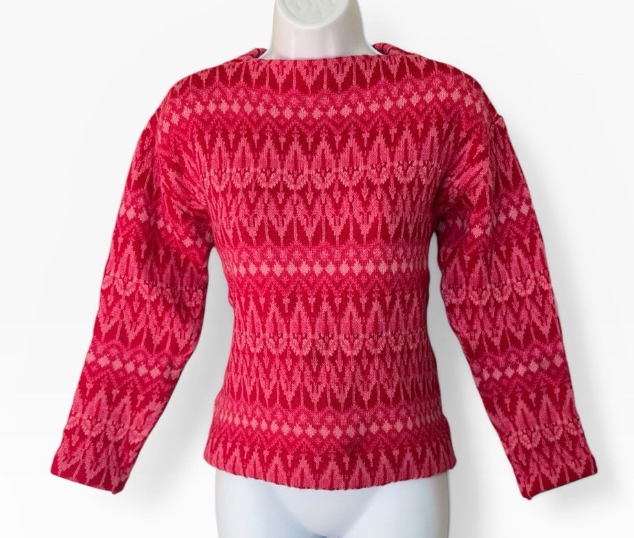 Vtg 60s Iceland Jersey Modeller Sweden Wool Sweater S/M Hans Heitsch Pink Nordic