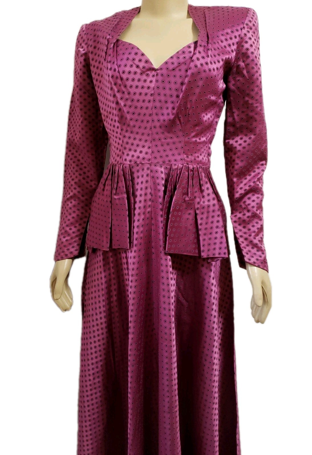 Ben J Gam VTG pinkish_purple peplum Women’s Maxi Dress SIZE S? Rare Find!