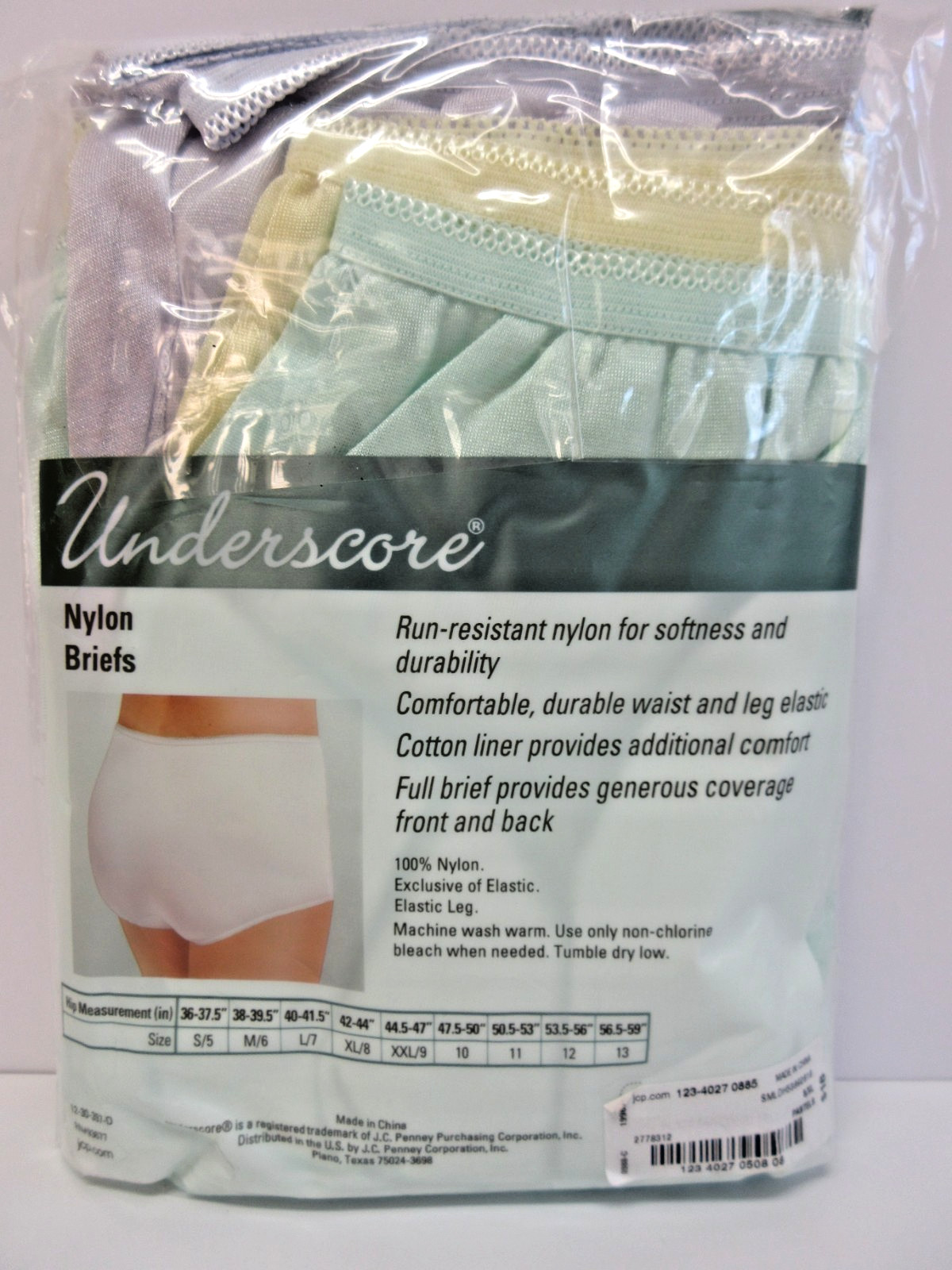 JCPenney Underscore Panties Hi-Waist Briefs 4 pkgs of 3=12 Pairs Sz XL/8 Pastels
