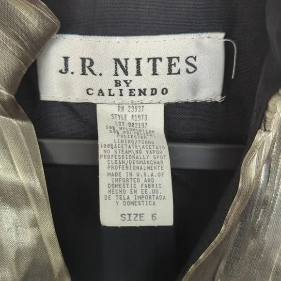 NWT Deadstock 80s Vintage J.R. Nites Gold Rhinestone Button High Neck Jacket 6