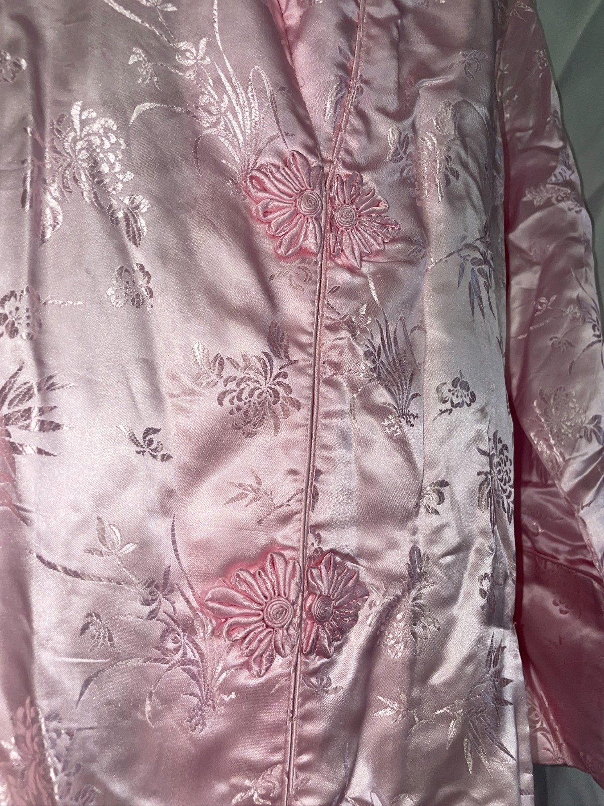 VINTAGE CHINESE SILK BROCADE LONG ROBE by Double Peach China