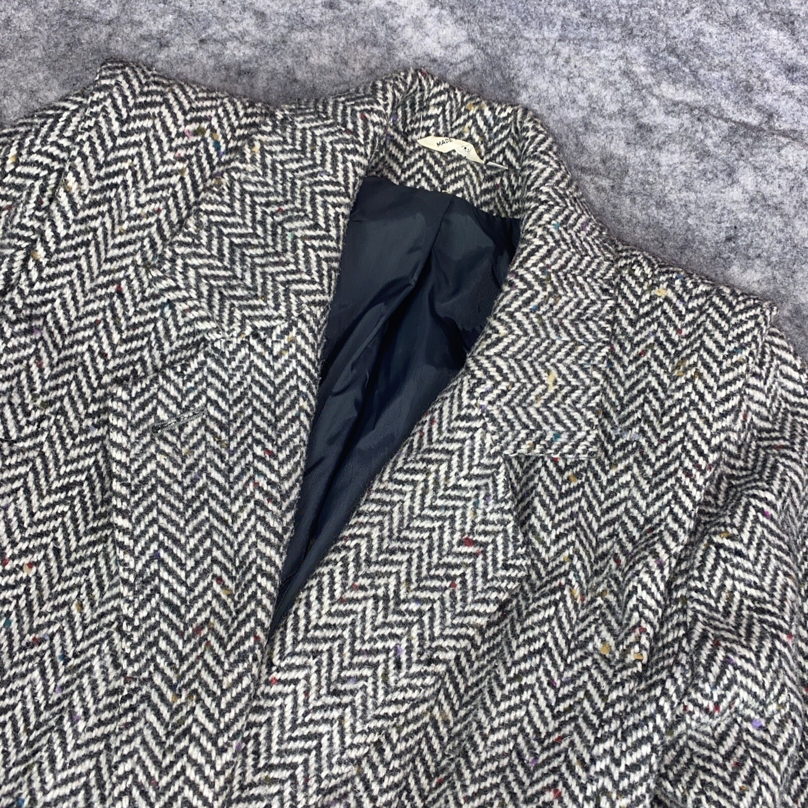 Vintage Braeton Women’s 7/8 Wool Coat Herringbone Wool Blend Lined Pockets