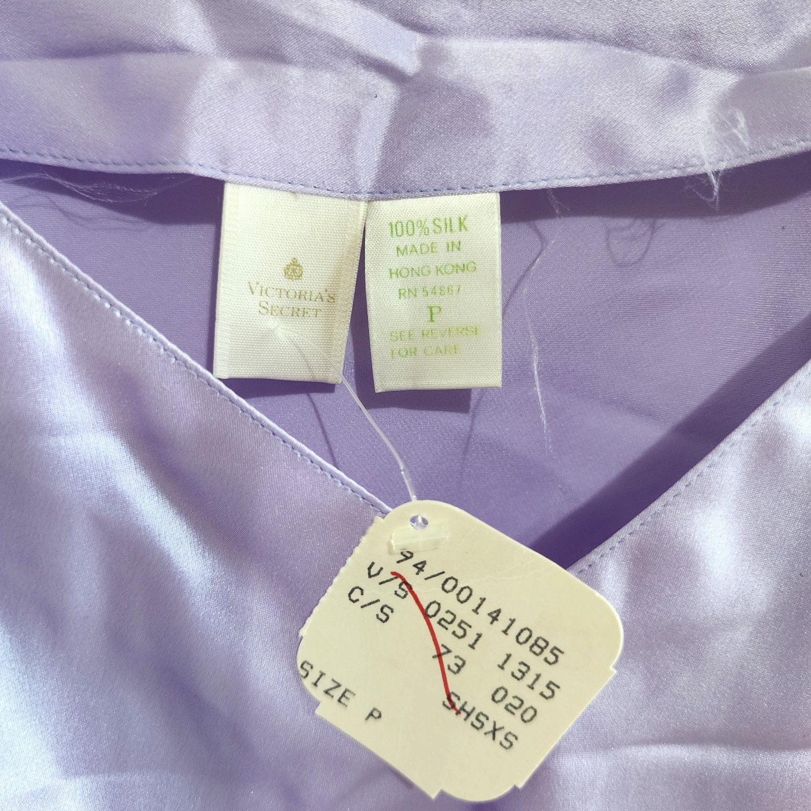 NWT Vintage Victoria’s Secret 100% Silk Slip Nightgown Lilac Purple XS Petite