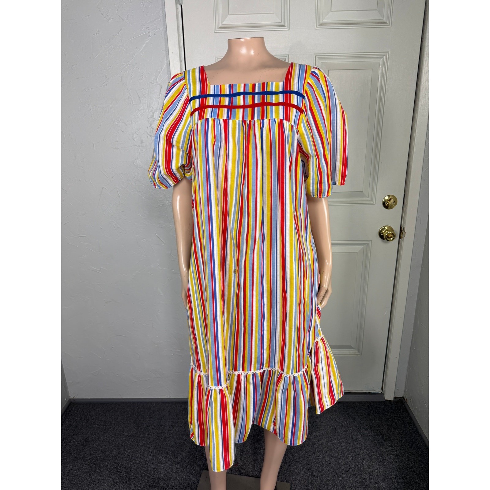 Vintage 70s JC Penneys Hawaii Women’s Dress M Muumuu Cotton Blend Hawaiian A4-17