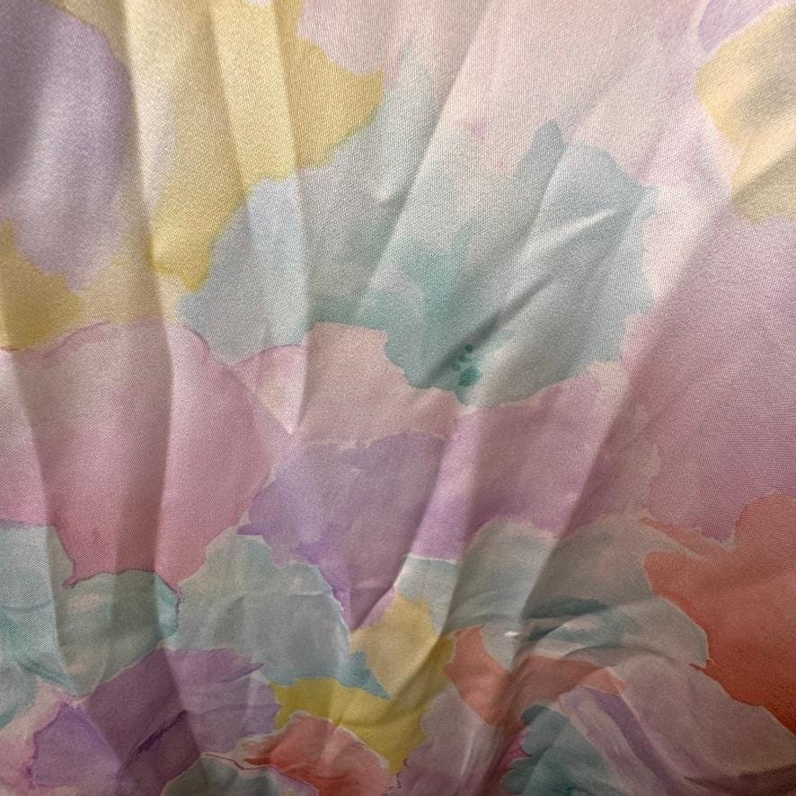 Lucie Ann Beverly Hills Vintage Pastel Floral Bow Robe Gown Large NWT USA