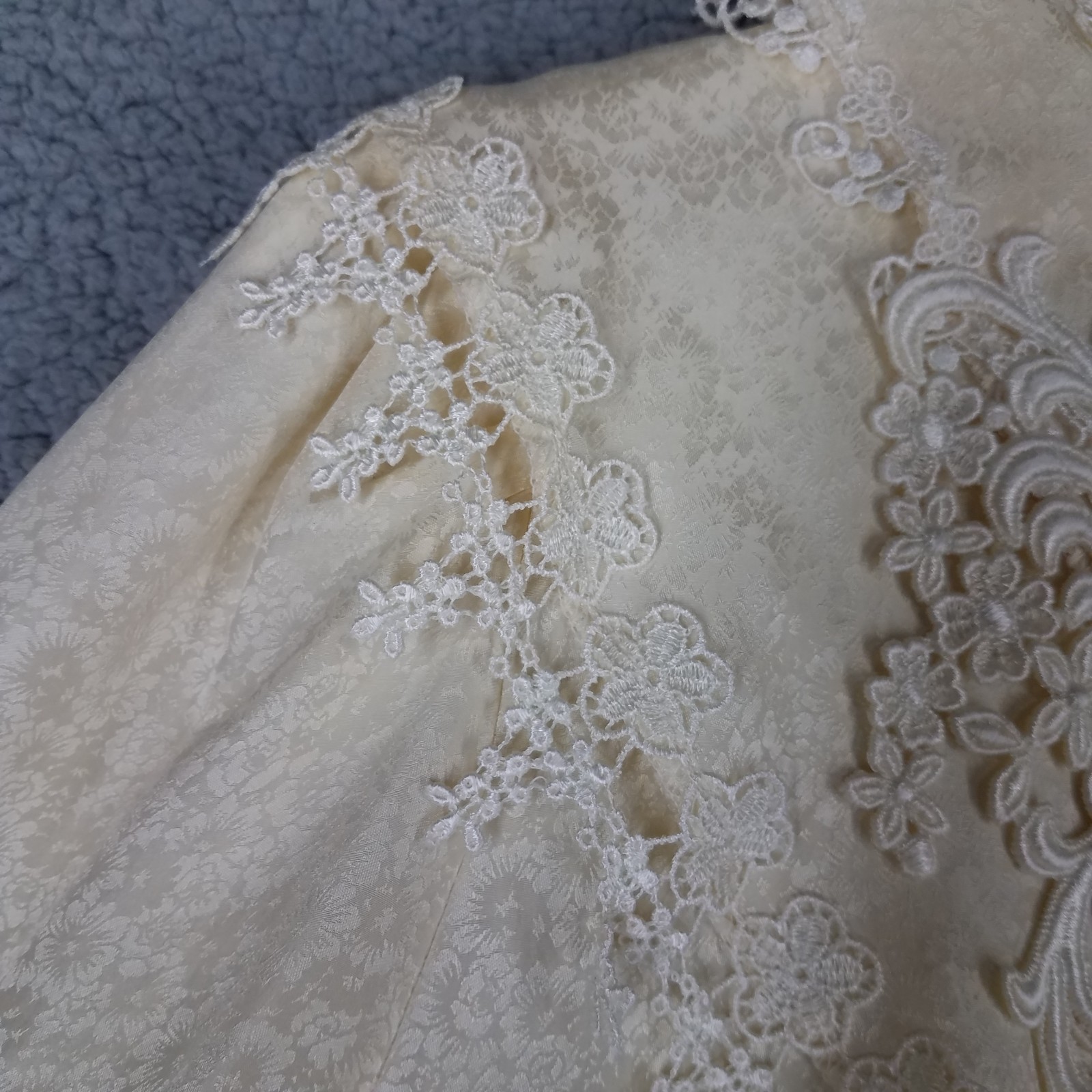 Vintage Jessica McClintock Dress Womens 9/ 10 Silk Ivory Cottage Prairie Wedding