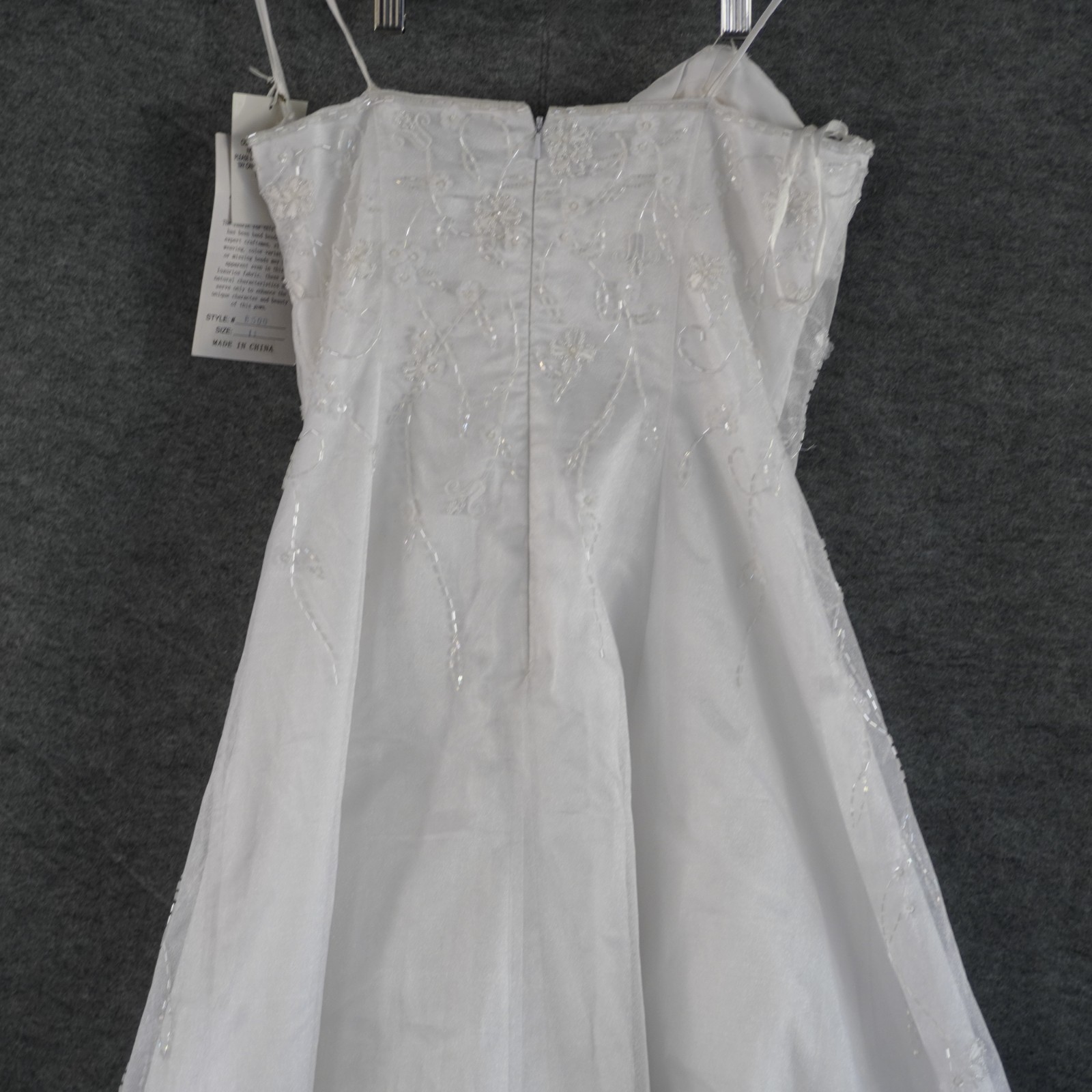 VTG Nina Canacci Wedding Dress Size 11 Fits Small 4 6 White Beaded Tulle Gown