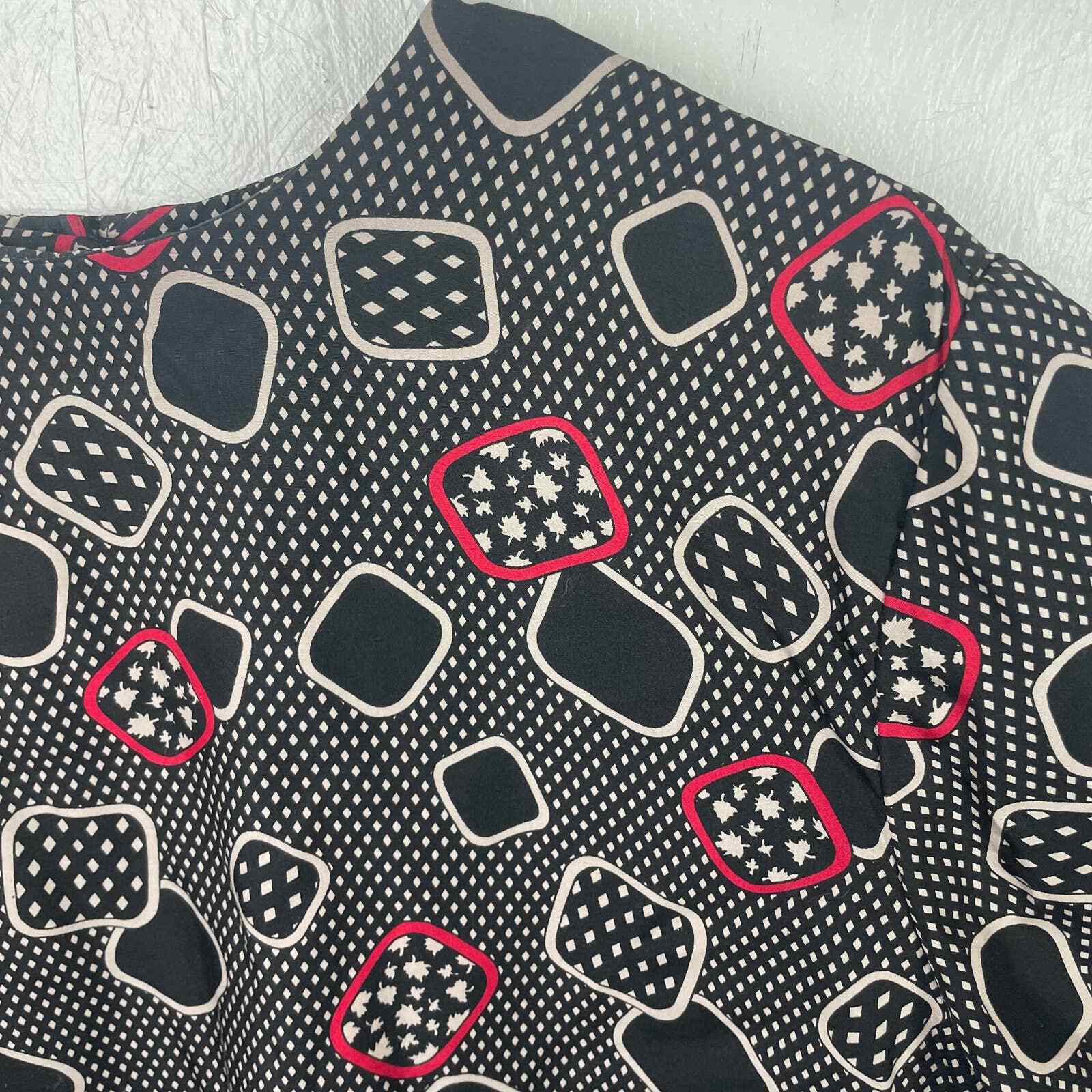 Vintage Pendleton Country Sophisticates Red Black Top Made in USA Rayon Size 16