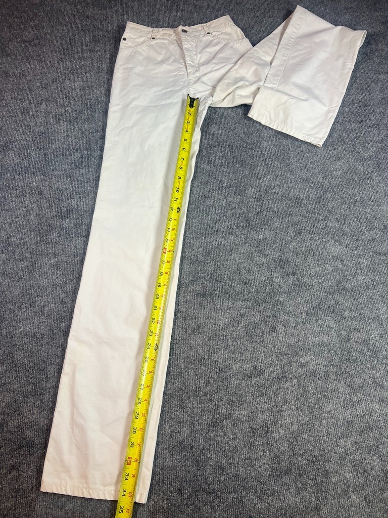 VTG 70s Chemin De Fer 70s White Jeans Straight Leg Disco Rockstar Pinch Waist