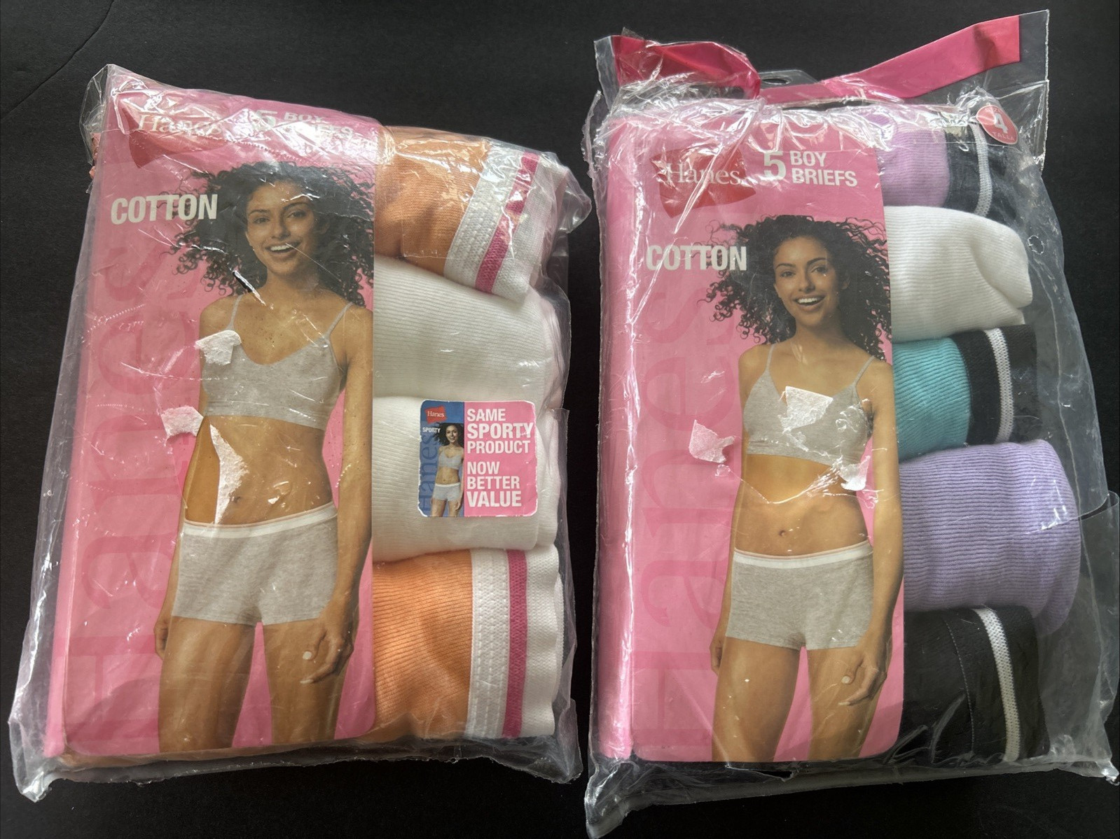 NIP Vintage 2007 Hanes BOY COTTON BRIEFS FOR WOMEN~SIZE 7~NIP~9 PAIRS