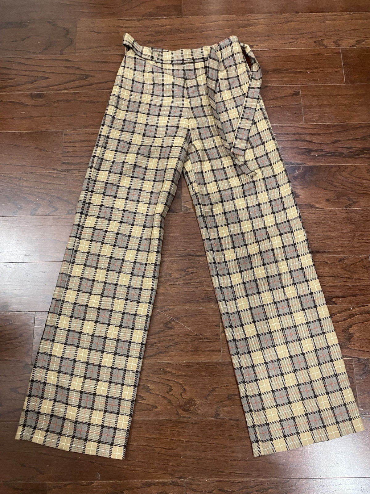 Vintage Plaid Bell Bottoms Size 42 Made In Russia Preppy