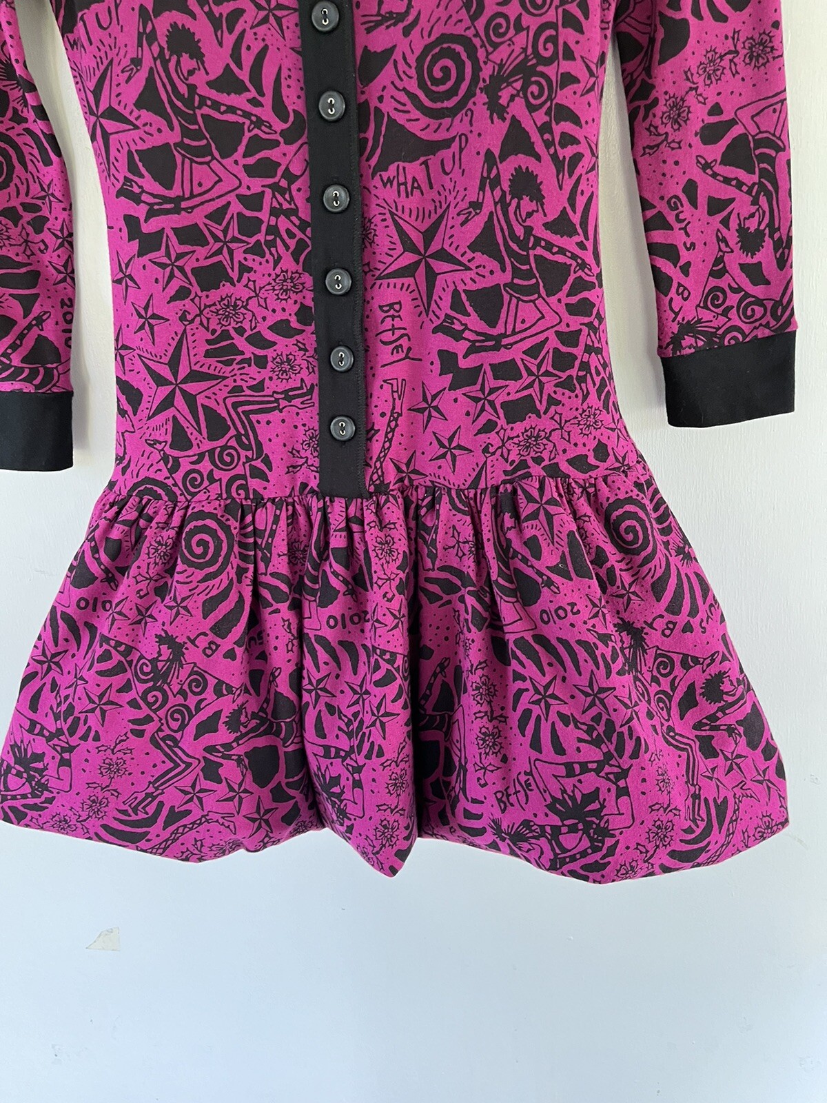 Betsey Johnson Vintage 2010 Runway Graffiti Bubble Dress