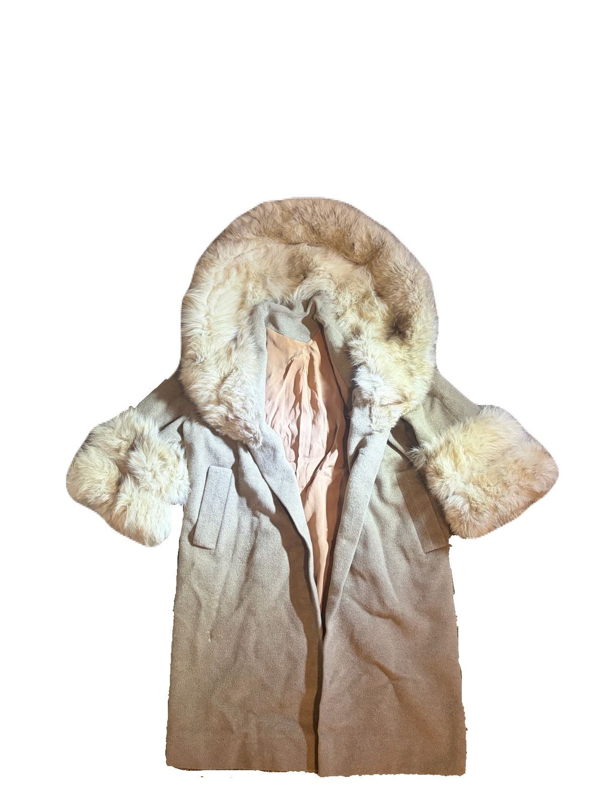 Vintage Tilly Heitner Original Long Coat with Fur Collar and Cuffs