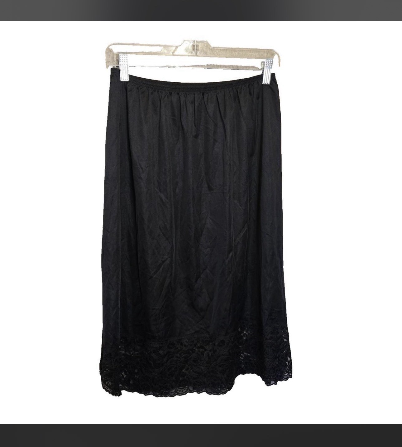 Vintage Vanity Fair Half Slip Size XL Skirt With Black Lace
