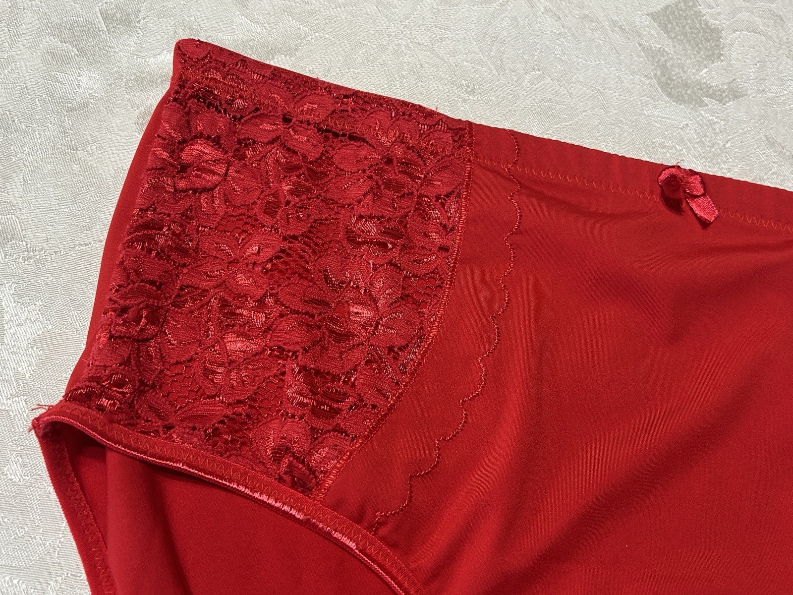 Vtg KMART Pink K Lace 10/3X Red Brief Panties #338