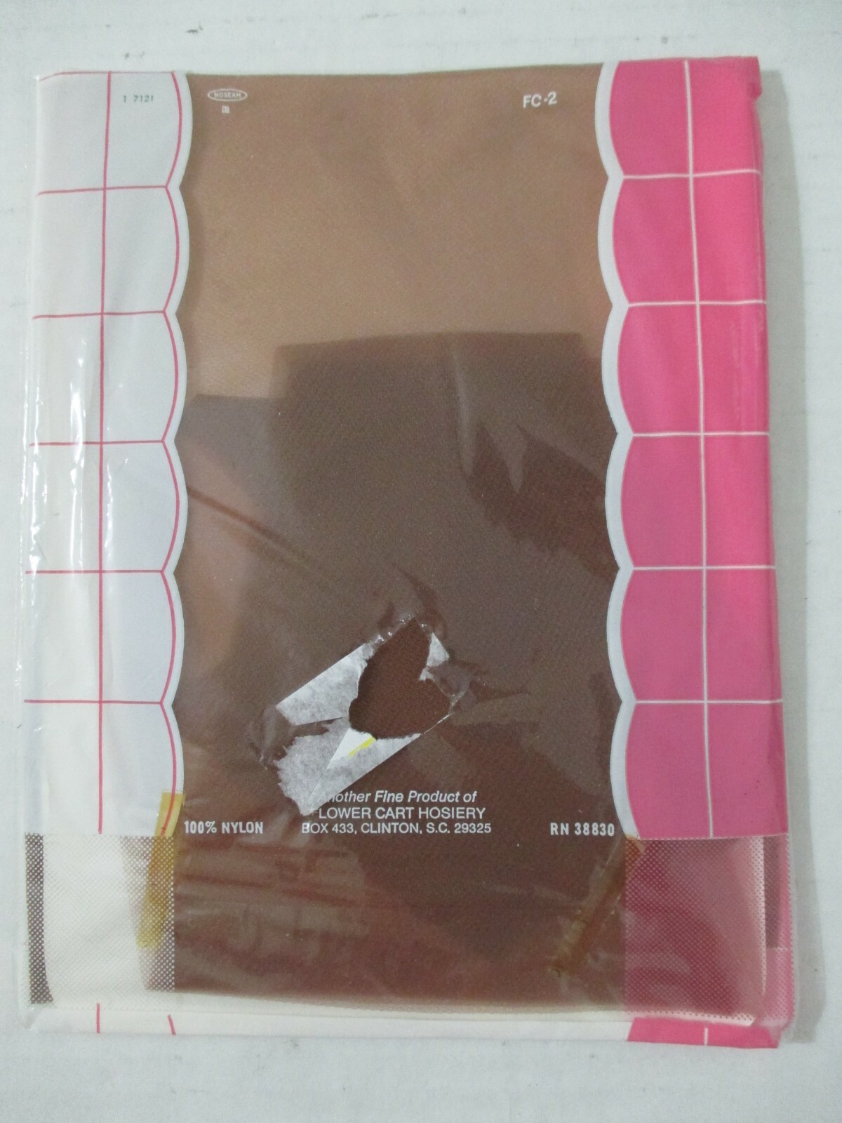VINTAGE FLOWER CART SEAMLESS NYLON GARTER STOCKINGS SIZE 9 BEIGE #400 SEALED