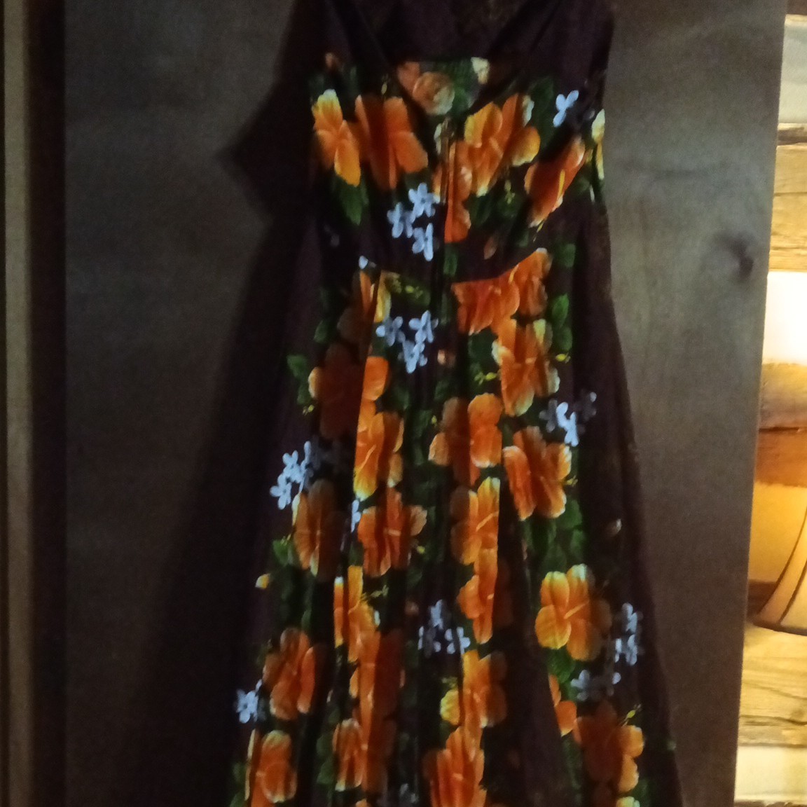 VTG Ui-Maikai Maxi Hawaiian Dress M/L Sleeveless 60s 70s Floral *Small Flaw
