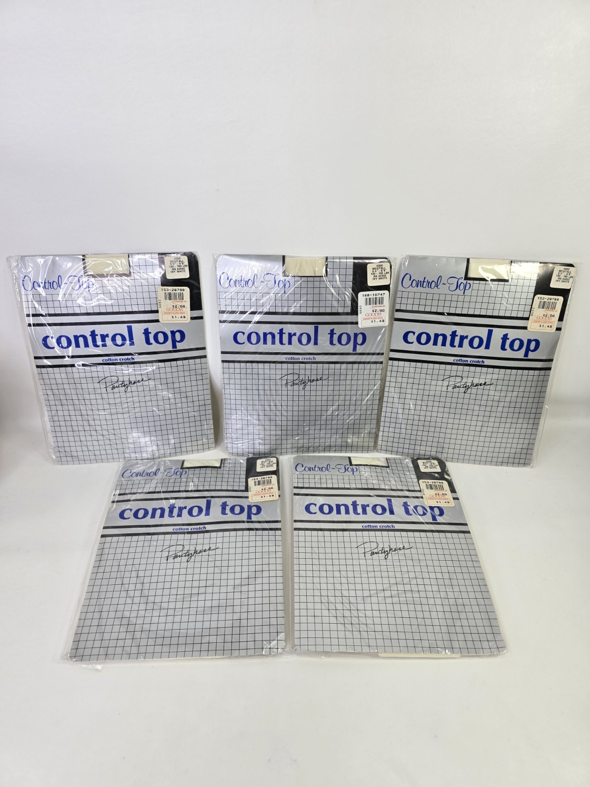 Vtg Control Top Pantyhose Medium Tall Off White Cotton Crotch Tummy Control Lot