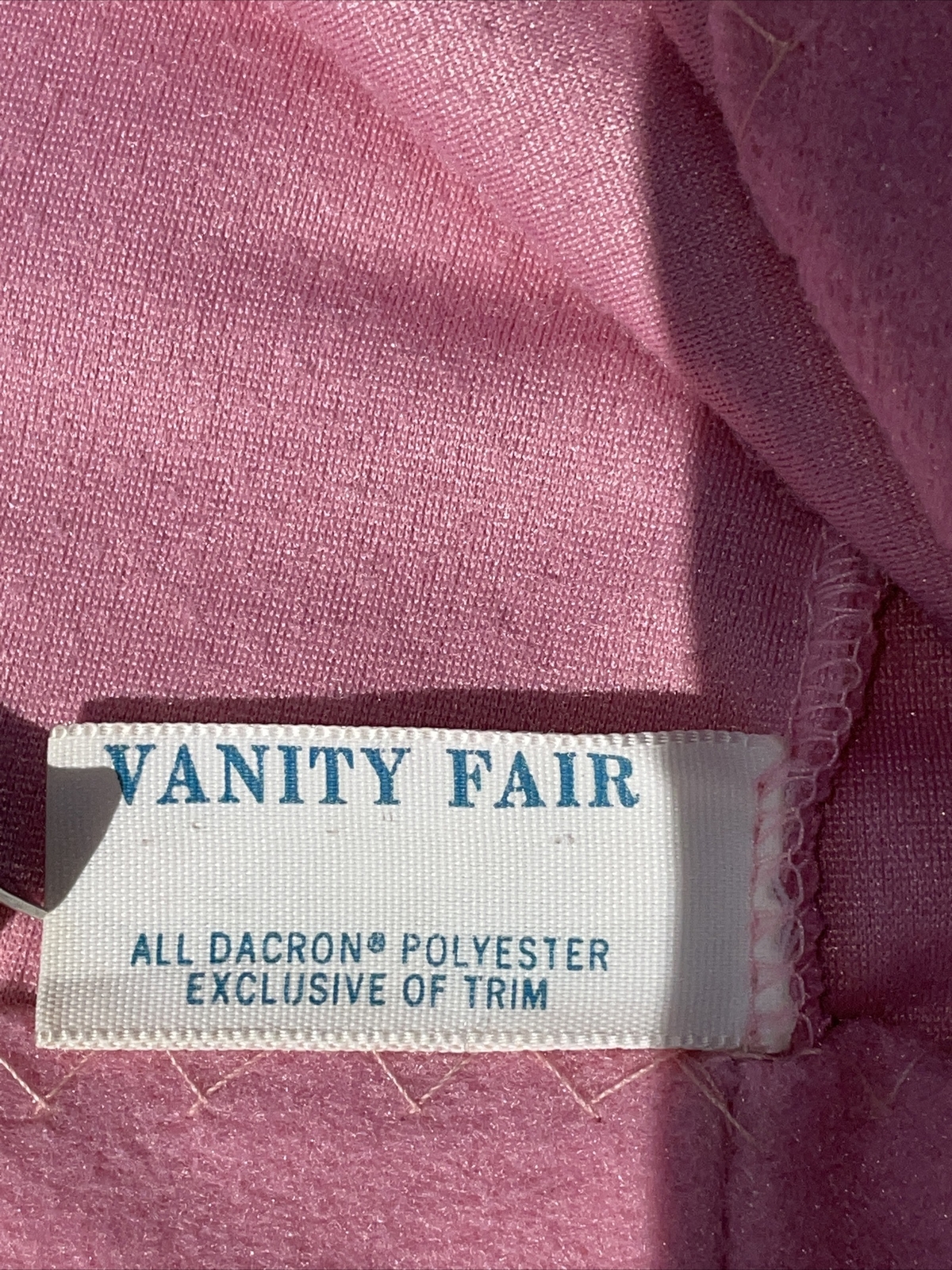 VTG Vanity Fair pink fleece Embroidered Zip Robe Lounger USA Dacron Polyester M