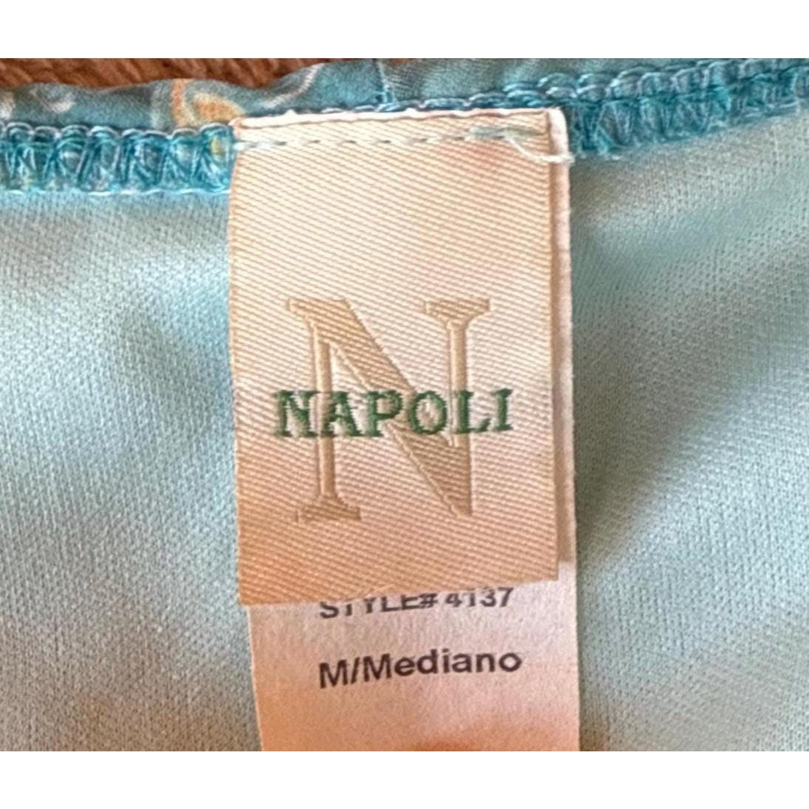 Vintage Y2K Napoli Seafoam Floral Cowl Neck Dress Rhinestone Flower