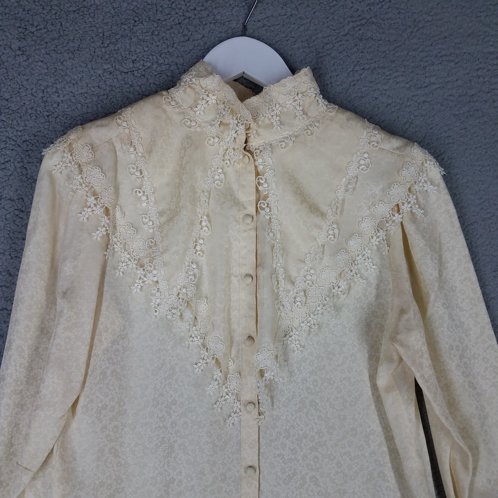Vintage Jessica McClintock Dress Womens 9/ 10 Silk Ivory Cottage Prairie Wedding