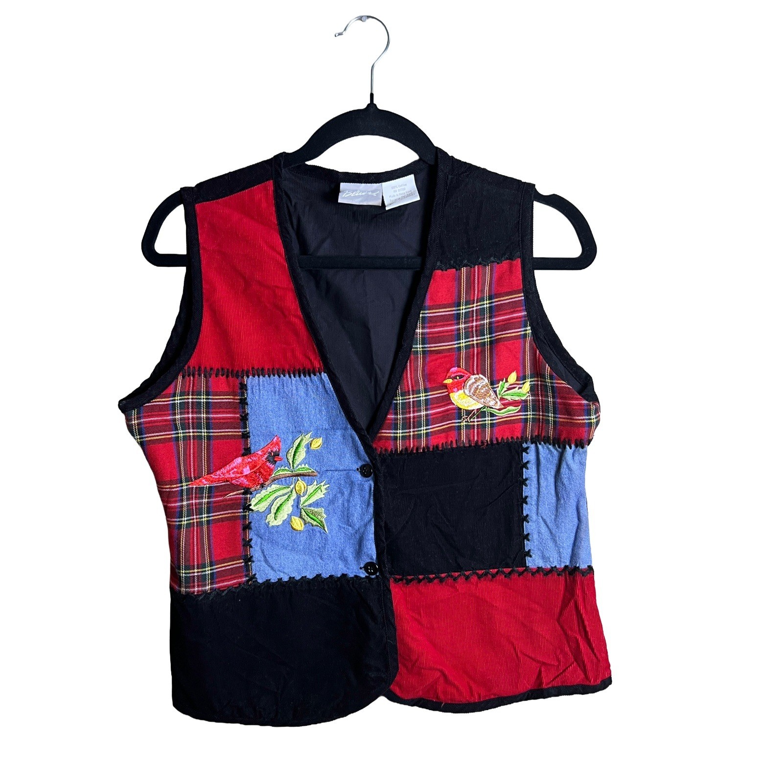 Blair Patchwork Vest 90s Vintage Women’s S Cottagecore Corduroy