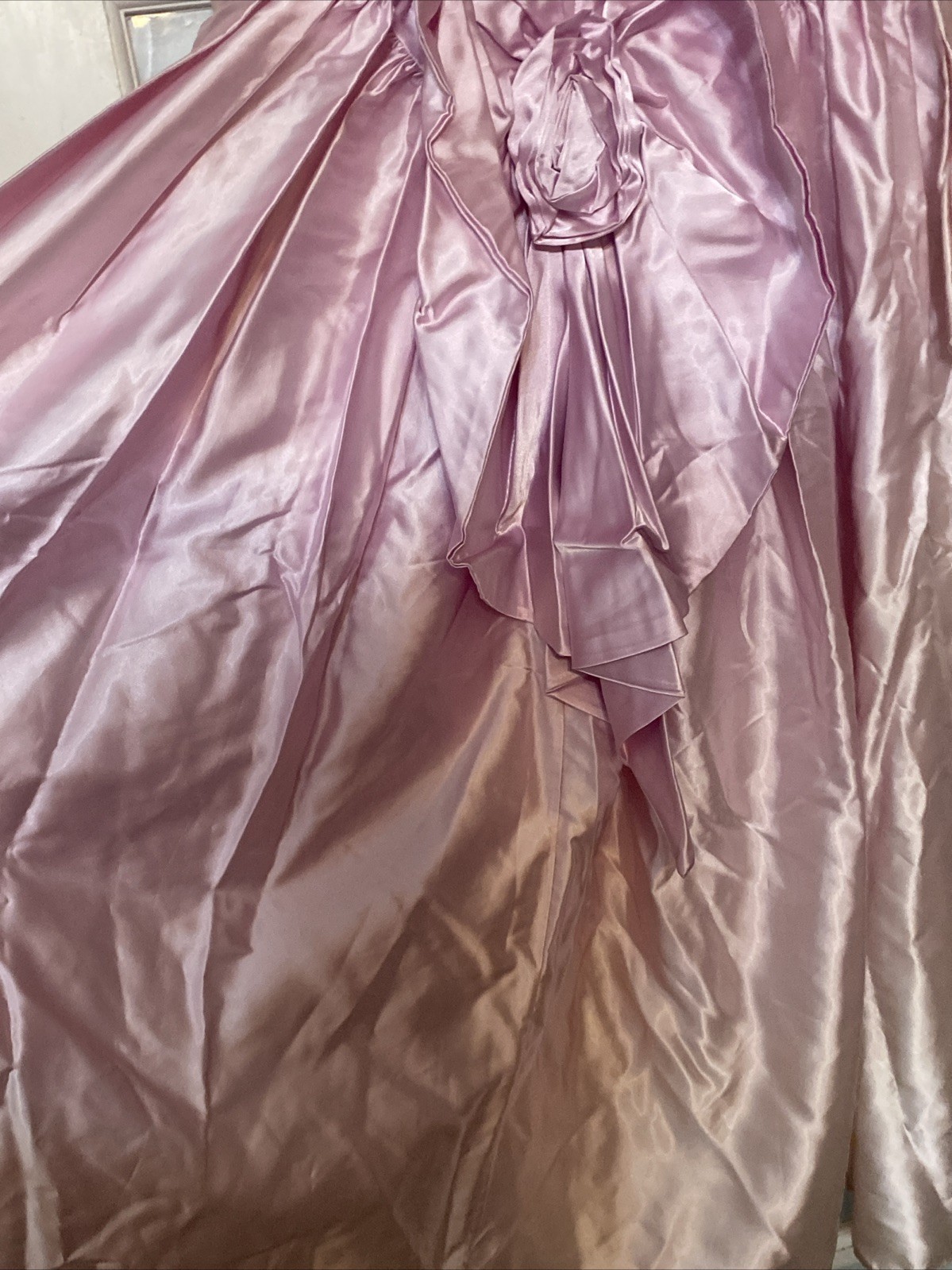 Dance Allure Vintage 80s Pink Liquid Satin Bridesmaid Party Prom Dress 9/10