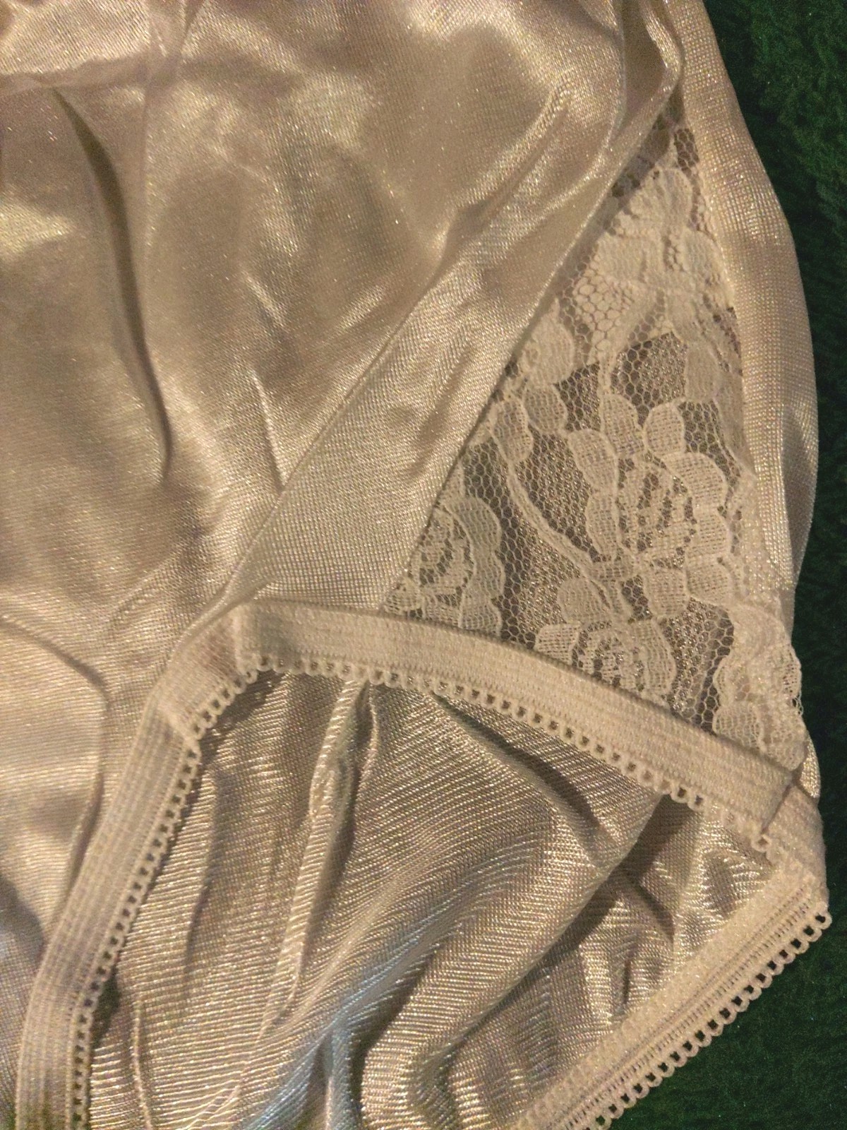 Lot Of 4 – 100% Nylon Brief Panties With Lace Silky Soft Size 7