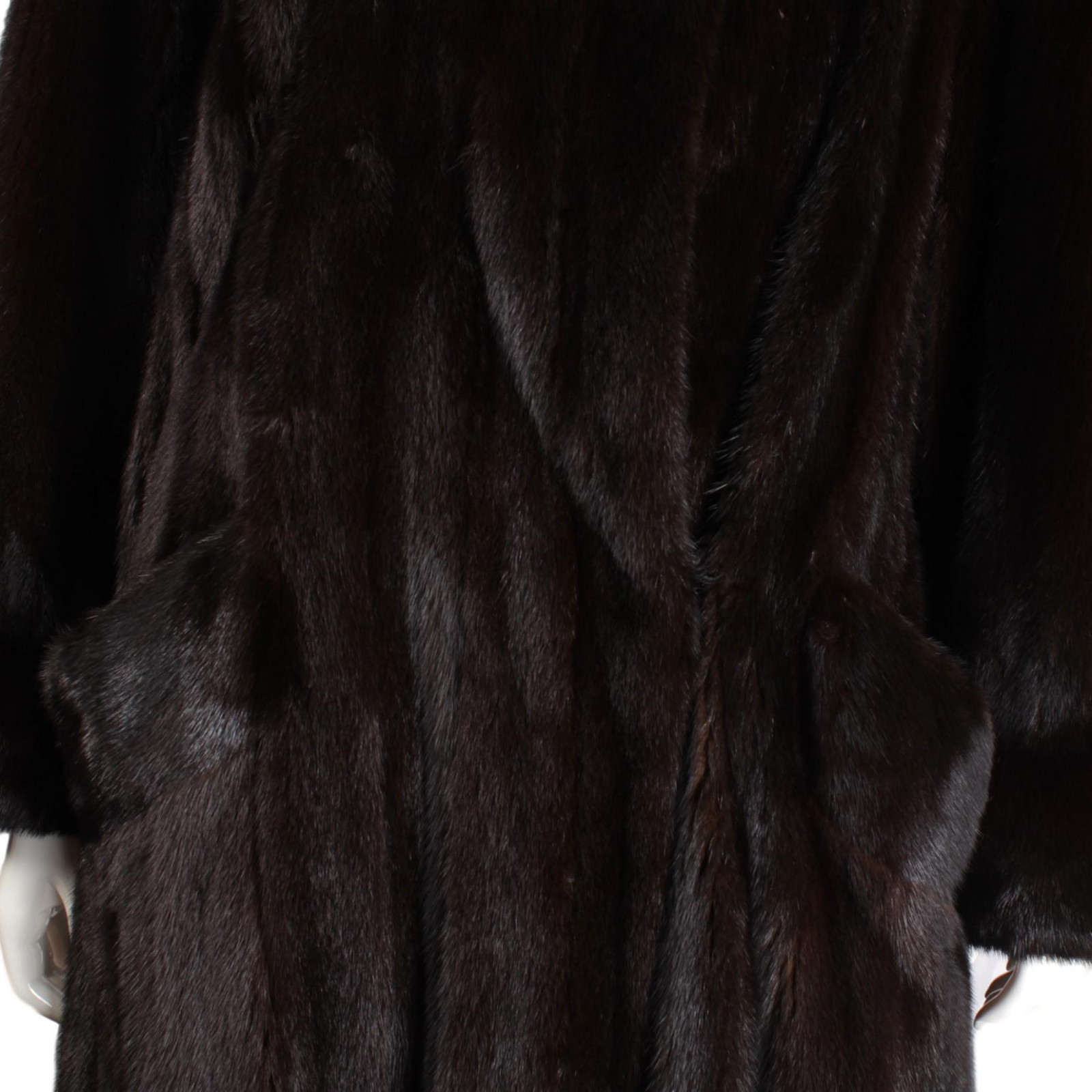 GOLDIN FELDMAN Vintage Sheared Mink Dark Chocolate Brown Full Length Coat -Large