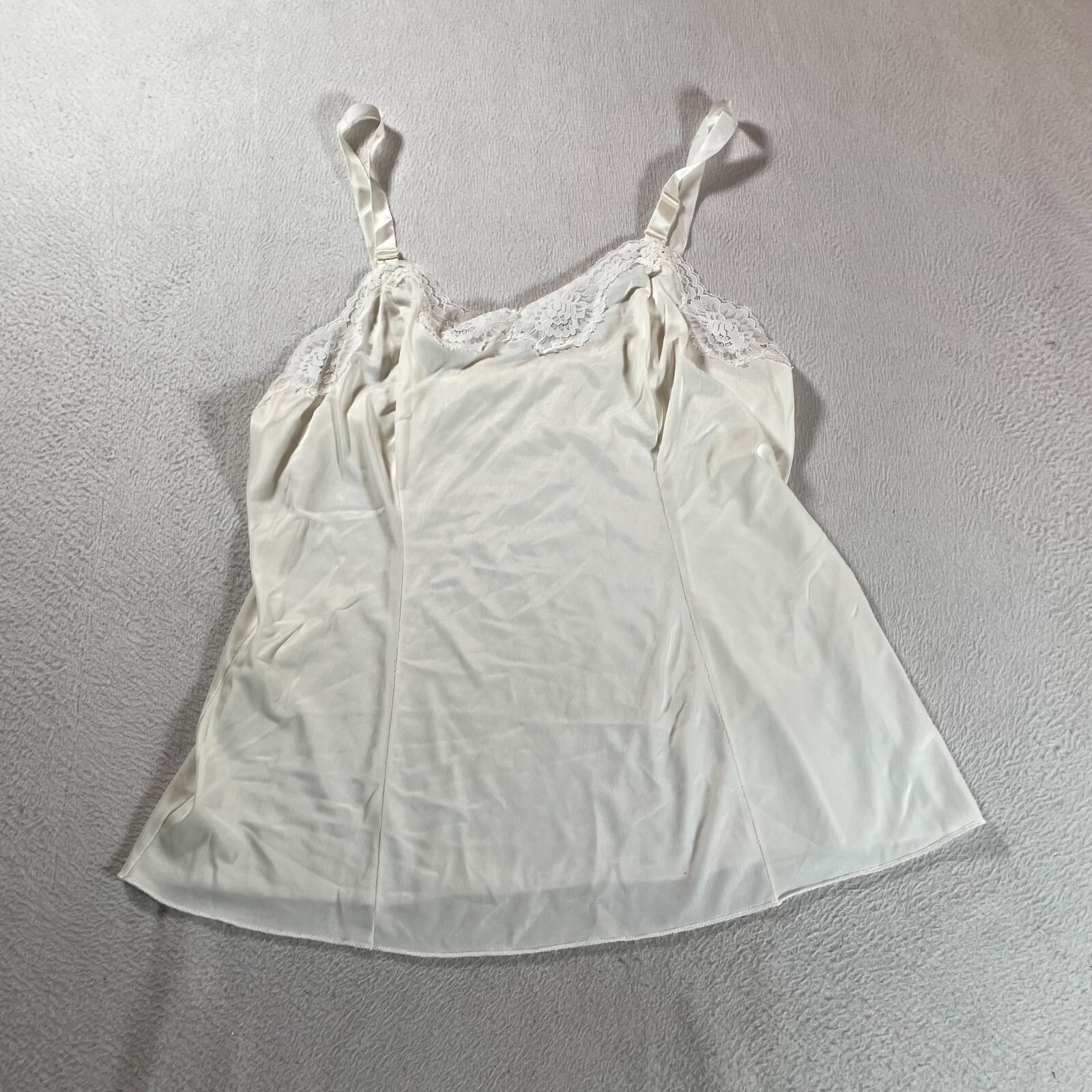 Vintage Wonder Maid White Full Slip Lingerie Size 38 Lace Nylon Made in USA
