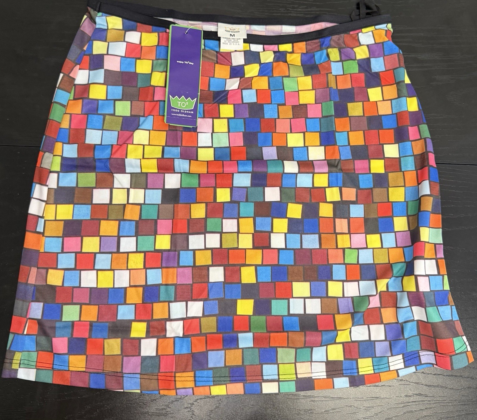 Vintage 90’s Todd Oldham Skirt. Size:M Spring Break/Rubik’s Cube/Tile. New W/Tag