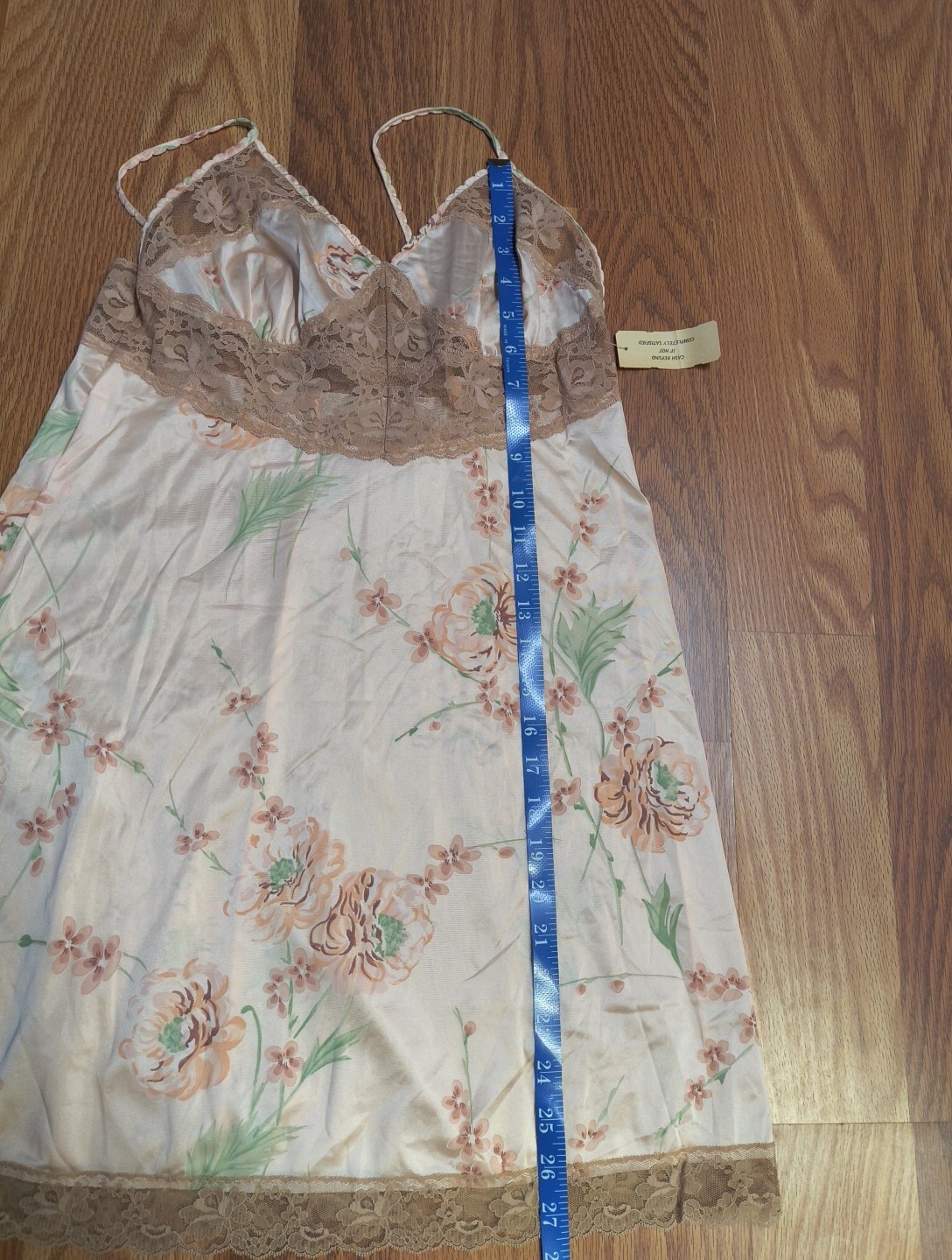 Vintage Tom Bezuda For Barad Mini Dress Slip Nylon Floral Lace NWT NOS 34